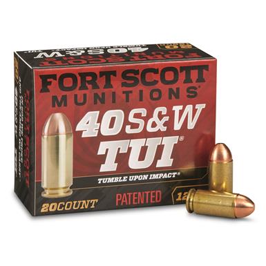 Fort Scott Tumble Upon Impact Ammo, .40 S&W, SCS, 125 Grain, 20 Rounds