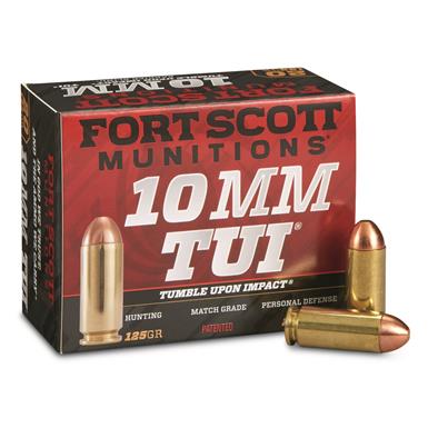 Fort Scott Tumble Upon Impact Ammo, 10mm, SCS, 125 Grain, 20 Rounds
