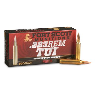 Fort Scott Tumble Upon Impact Ammo, .223 Remington, SCS, 40 Grain, 20 Rounds