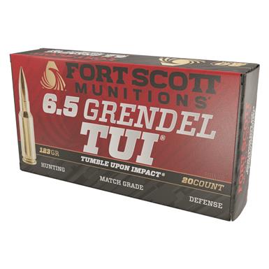 Fort Scott Tumble Upon Impact Ammo, 6.5mm Grendel, SCS, 123 Grain, 20 Rounds