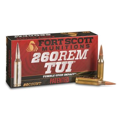 Fort Scott Tumble Upon Impact Ammo, .260 Remington, SCS, 123 Grain, 20 Rounds