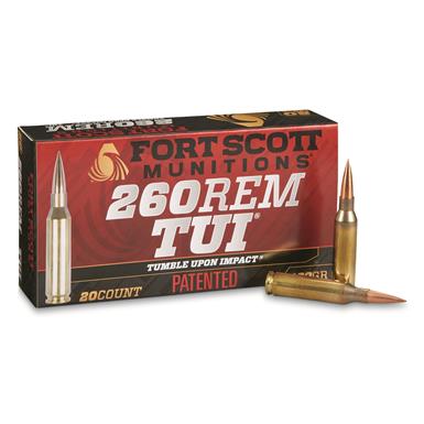 Fort Scott Tumble Upon Impact Ammo, .260 Remington, SCS, 130 Grain, 20 Rounds