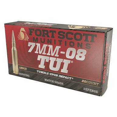 Fort Scott Tumble Upon Impact Ammo, 7mm-08 Rem., SCS, 120 Grain, 20 Rounds