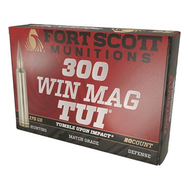 Fort Scott Tumble Upon Impact Ammo, .300 Win. Mag., SCS, 175 Grain, 20 Rounds