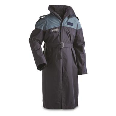 Romanian Police Surplus Waterproof Trench Coat, Like New