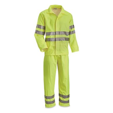 Italian Municipal Surplus Hi Vis Rain Suit Set with Bag, New
