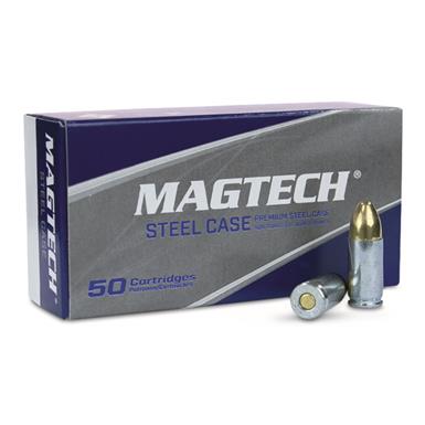Magtech Steel Case, 9mm, FMJ, 115 Grain, 500 Rounds