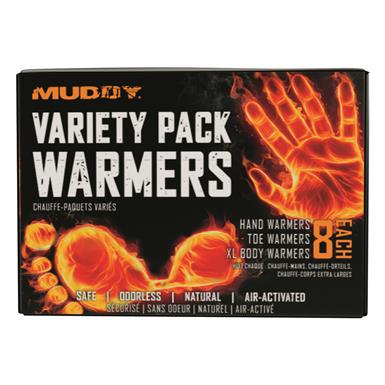 Muddy Disposable Handwarmers - 8 Hand, 8 Toe, & 8 XL Warmers