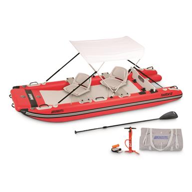 Sea Eagle FastCat12 Catamaran 2-Person Inflatable Boat with Swivel Seat and Canopy Package