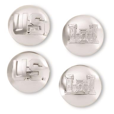 U.S. Military Surplus Enlisted Men's Collar Engineer Insignia, 2 Pack, New