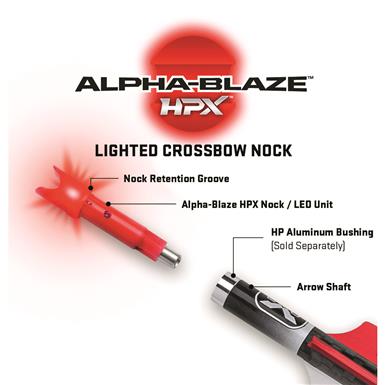 TenPoint Alpha-Blaze HPX Red Lighted Crossbow Nocks, 3 Pack