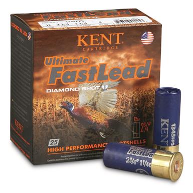 Kent Ultimate Fast Lead Shotshells, 12 Gauge, 2 3/4", 1 1/4 oz., 25 Rounds