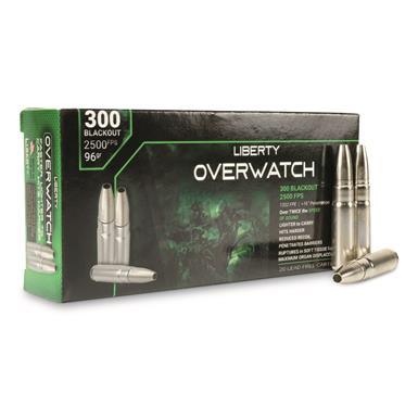 Liberty Overwatch, 300 BLK, Solid Hollow Point, 96 Grain, 20 Rounds