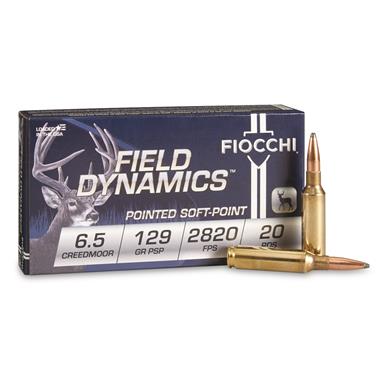 Fiocchi Field Dynamics, 6.5mm Creedmoor, PSP, 129 Grain, 20 Rounds