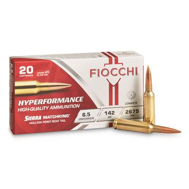 Fiocchi Hyperformance, 6.5mm Creed., Sierra MatchKing HPBT, 142 Grain, 20 Rounds