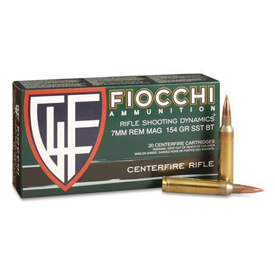 Fiocchi Hyperformance, 7mm Rem. Mag., SST Polymer Tip Boat-Tail, 154 Grain, 20 Rounds
