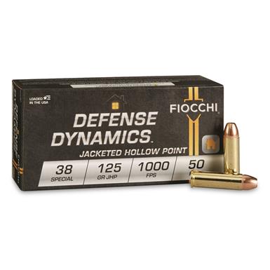 Fiocchi Defense Dynamics, .38 Special, JHP, 125 Grain, 50 rounds