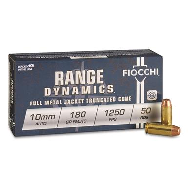 Fiocchi Shooting Dynamics, 10mm, FMJTC, 180 Grain, 50 Rounds