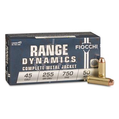 Fiocchi Range Dynamics, .45 Colt, FMJ, 255 Grain, 50 Rounds