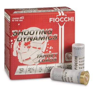 Fiocchi Shooting Dynamics Target Loads, 12 Gauge, 2 3/4", 7/8 oz., 25 Rounds