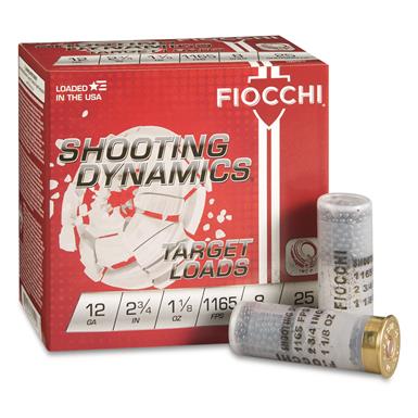 Fiocchi Shooting Dynamics Target Loads, 12 Gauge, 2 3/4", 1 1/8 oz., 25 Rounds