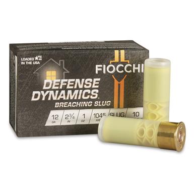 Fiocchi Defense Dynamics Breeching Slug, 12 Gauge, 2 3/4", 1 oz. Slug, 10 Rounds