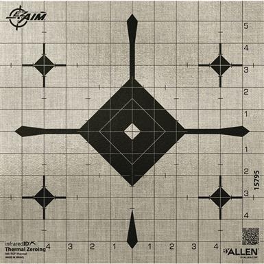 Allen EZ Aim Thermal ID Grid Bullseye Paper Target, 12x12," Gray
