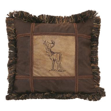 Carstens Embroidered Buck Pillow, 18"x18"