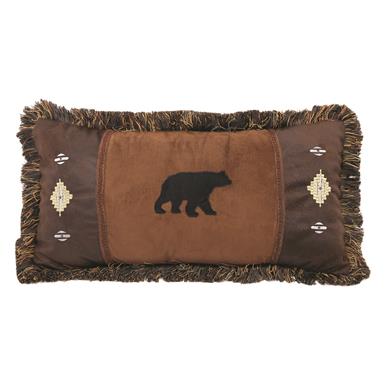 Carstens Embroidered Bear & Diamond Pillow, 14"x26"
