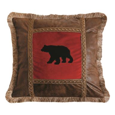 Carstens Applique Bear Pillow, 18"x18"