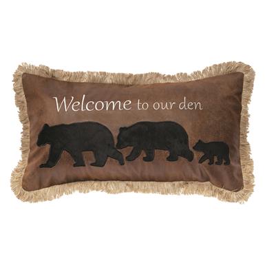 Carstens Welcome to Our Den Rustic Cabin Throw Pillow, 14" x 26"