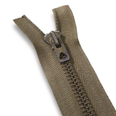 French Military Surplus Nylon Zipper, 21