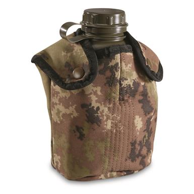 Italian Military Surplus San Marco 1L Canteen with Cup and Cover, New