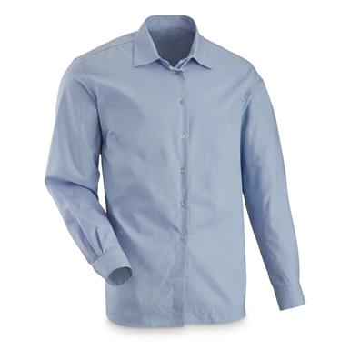 Italian Military Surplus Long Sleeve Prison Guard Shirt, 2 Pack, New