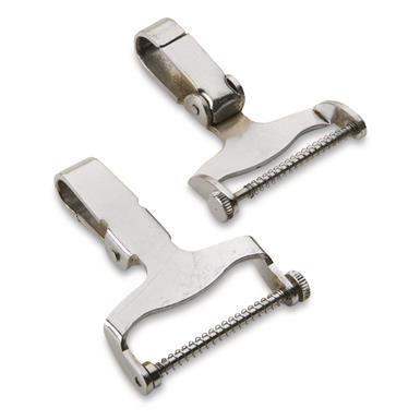 Italian Military Surplus Chrome Holster Belt Clip, 2 Pack, Used