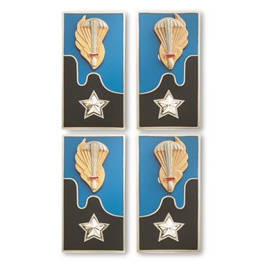 Italian Military Surplus Paratroopers Gorget Badge Set, 2 Sets, New