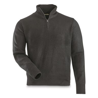 Italian Municipal Surplus Acrylic Quarter Zip Sweater, New