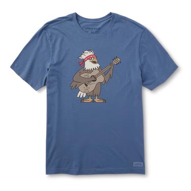 Life Is Good Quirky Rockin' Eagle Short Sleeve Crusher Tee