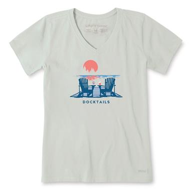 Life Is Good Women's Clean Docktails V-neck Crusher Lite T-Shirt