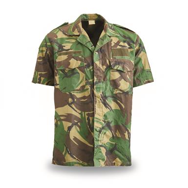 Portuguese Military Surplus Camo BDU Short Sleeve Shirt, Used