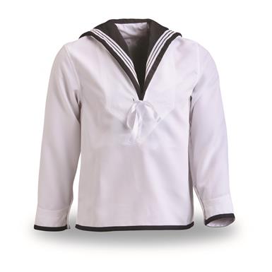 Portuguese Military Surplus Navy Middy Shirt with Scarf, New