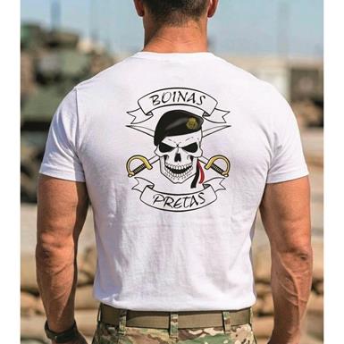 Portuguese Military Surplus Paratroopers Black Beret T-Shirt, New