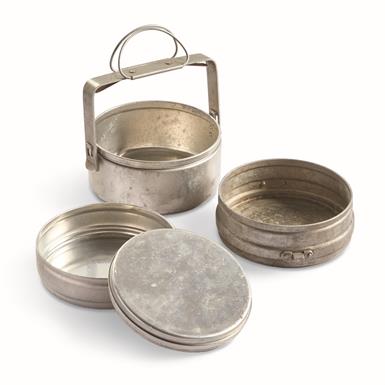 French Military Surplus Aluminum Mess Kit, 5 Piece, Used