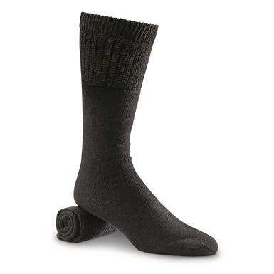 U.S. Municipal Surplus Cotton/Poly/Wool Boot Socks, 10 Pairs, New