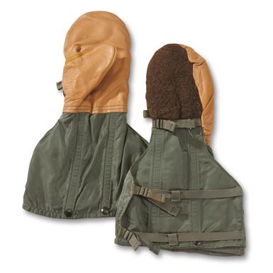 U.S. Military Surplus Fur Backed ECW Flyer's Mitts, New