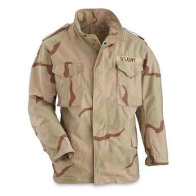 U.S. Military Surplus M65 Field Jacket, 3-Color Desert Camo, Used