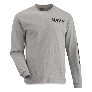 U.S. Navy Surplus Long Sleeve Crew T-Shirt, New