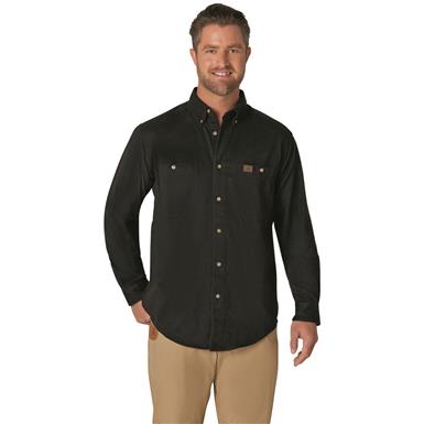 Wrangler RIGGS Workwear Long Sleeve Button Down Solid Twill Work Shirt