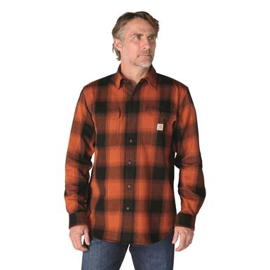 Carhartt Loose Fit Heavyweight Flannel Long-Sleeve Plaid Shirt