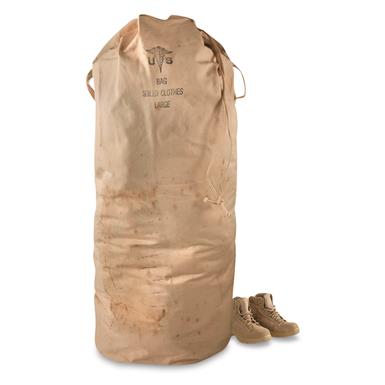 U.S. Military Surplus XL Laundry Canvas Bag, Used